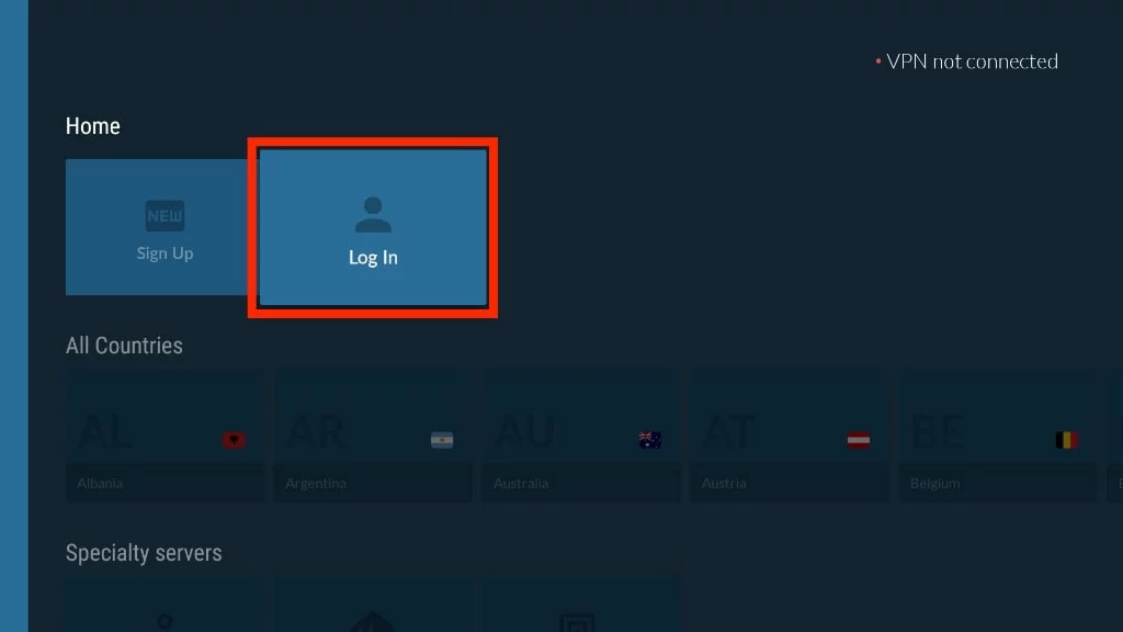 log to your nordvpn account