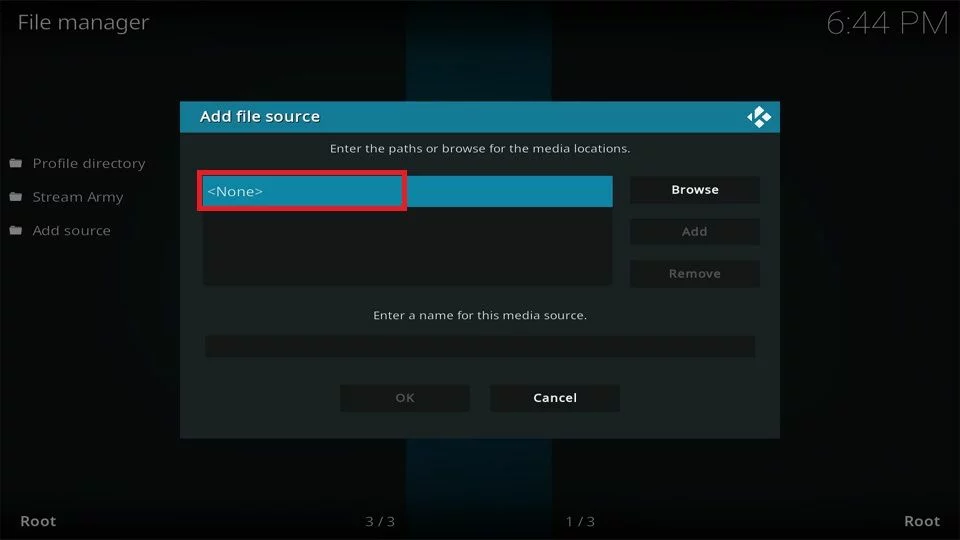 kodi select add source