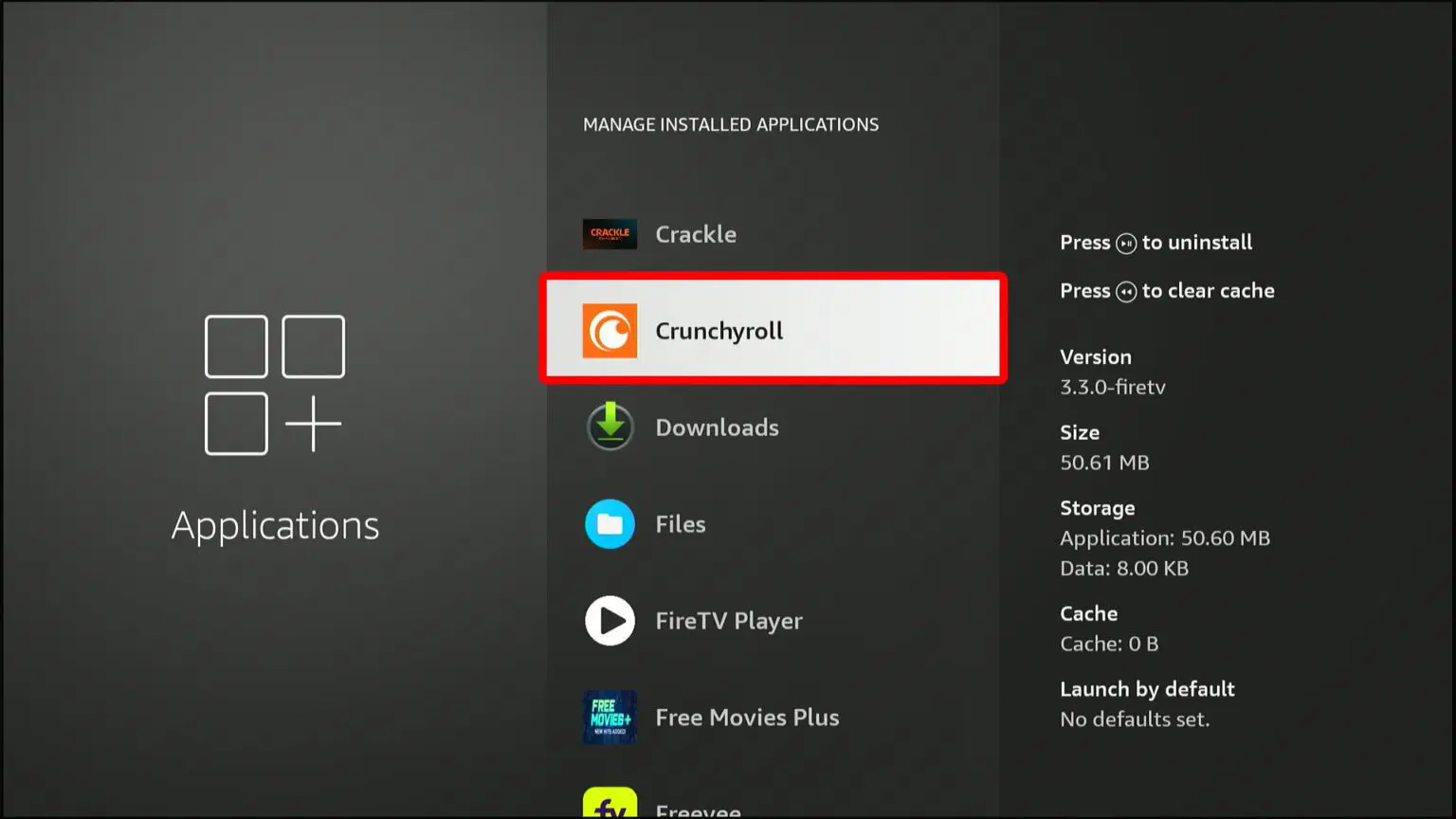 Scroll to the app you want to remove apps from firestick