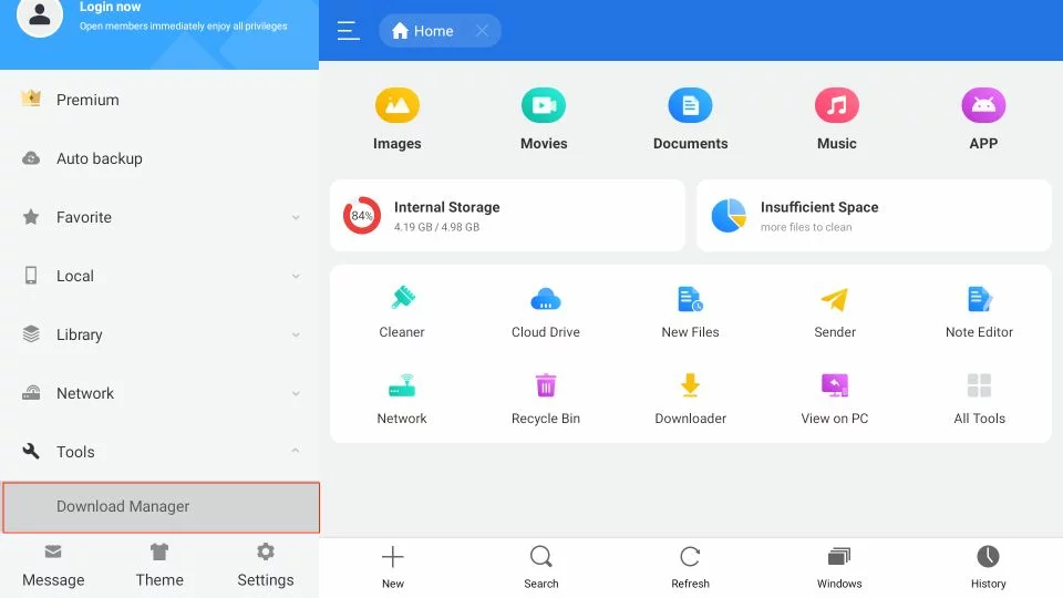 Open ES File Explorer