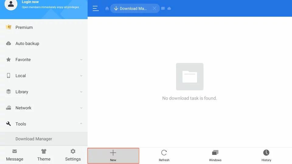 Go to the bottom of ES File Explorer