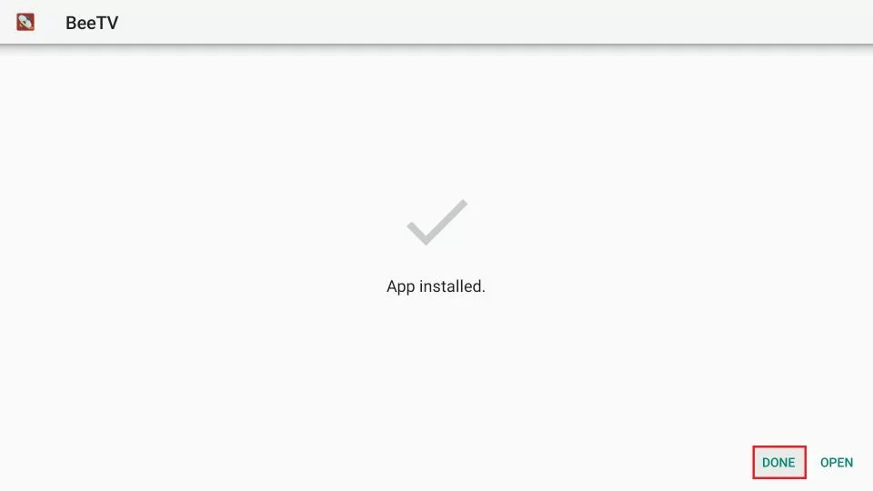 BeeTV App Installed