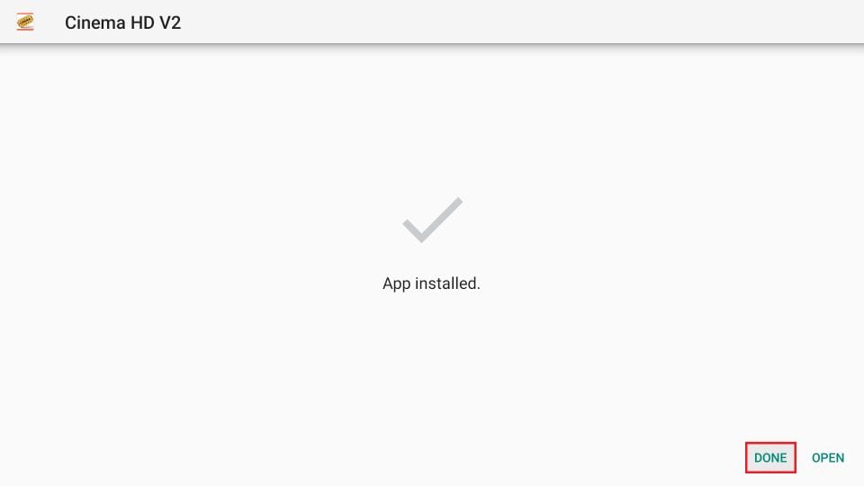 The Cinema HD APK App will install