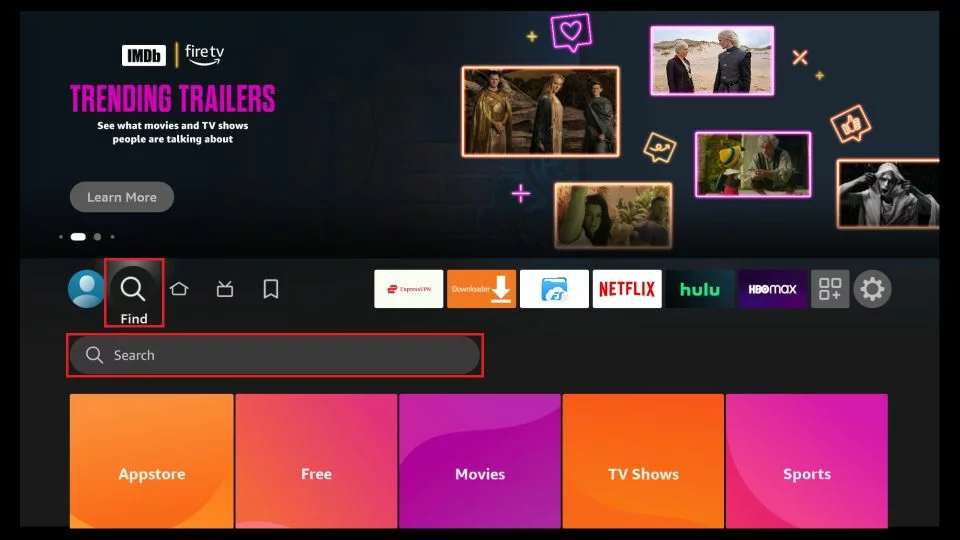 FireStick home screen