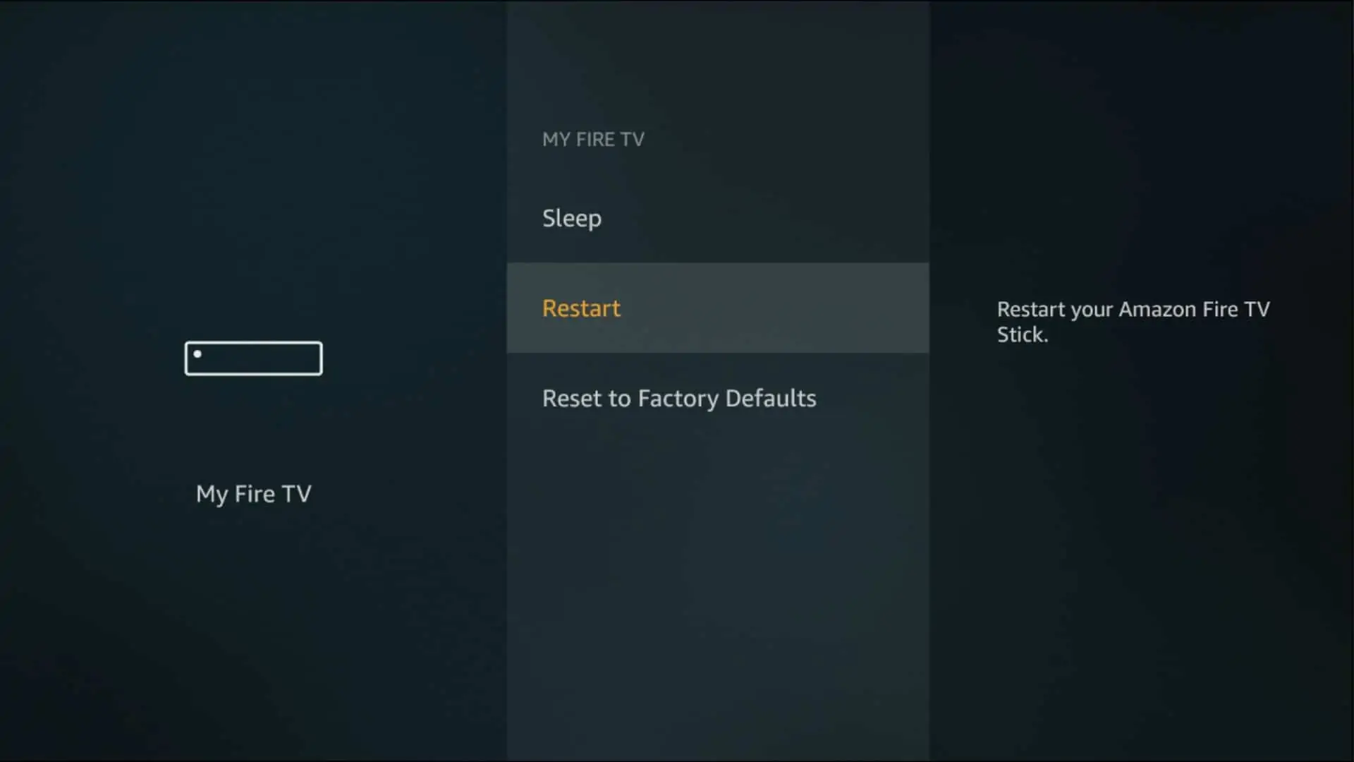 Reboot Firestick to stop buffering on your Firestick