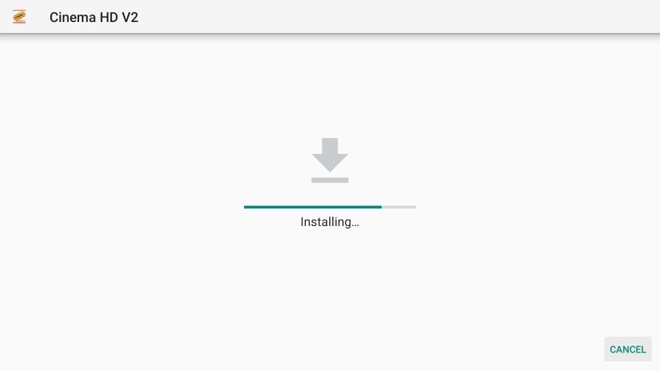 Wait for Cinema HD APK to finish downloading
