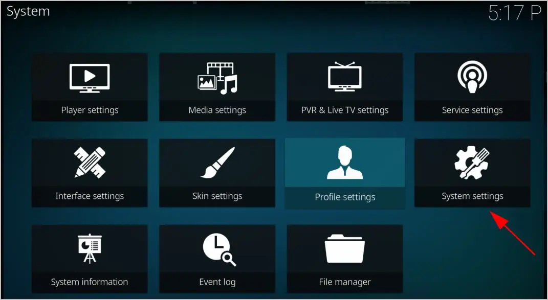 kodi settings