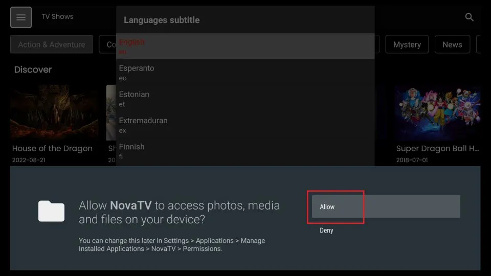 Click Delete again to confirm deleting Nova Apk