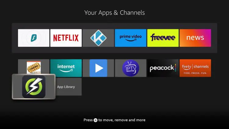 Move OnStream app to firestick homepage