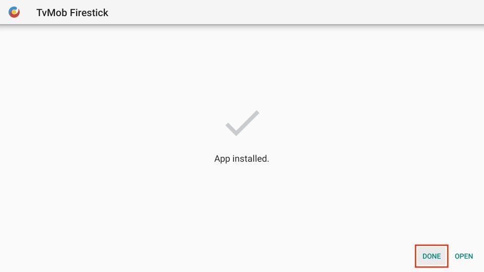 The TVmob App will install